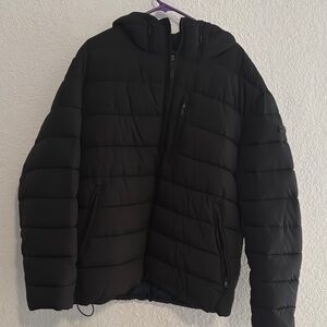 Michael Kors Black Quilted Puffer Jacket with Hood